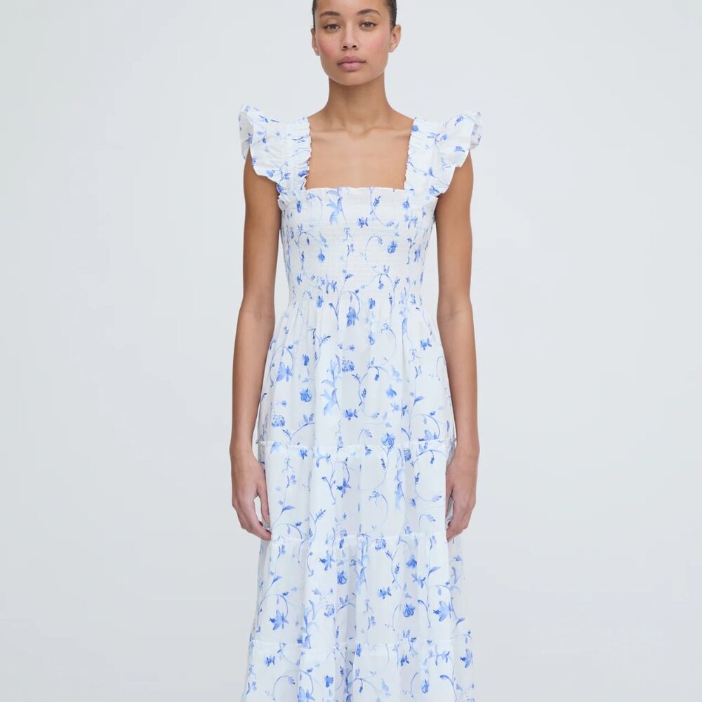 Hill House Home The Ellie Nap Dress blue botanical size small